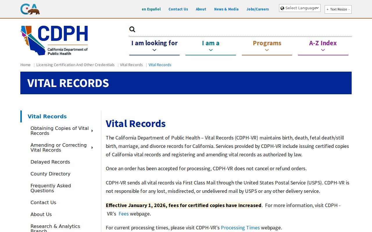 Lake Forest people search through California statewide vital records