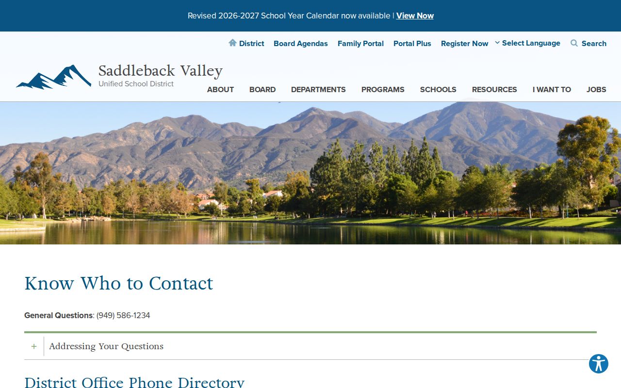 Lake Forest people directories Saddleback Valley Unified staff contacts